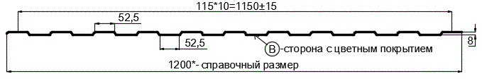 Фото: Профнастил С8 х 1150 - B (ПЭ-01-7024-0.4±0.08мм) в Дзержинском