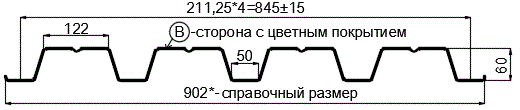 Фото: Профнастил Н60 х 845 - B (PURMAN-20-5005-0.5) в Дзержинском