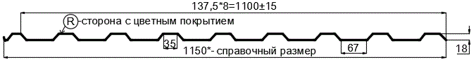 Фото: Профнастил МП20 х 1100 - R (Steelmatt-20-8017-0.4±0.08мм) в Дзержинском