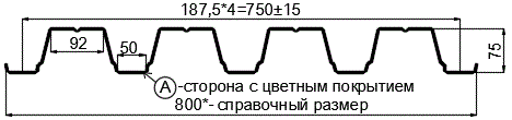 Фото: Профнастил Н75 х 750 - A (ПЭ-01-9003-1) в Дзержинском