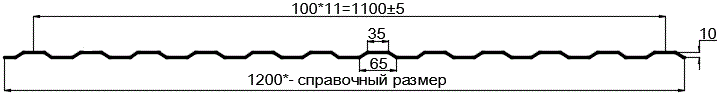 Фото: Профнастил оцинкованный МП10 х 1100 (ОЦ-01-БЦ-СТ) в Дзержинском