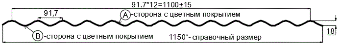 Фото: Профнастил МП18 х 1100 - B (ECOSTEEL_MA_Д-12-Античный Дуб-0.45) в Дзержинском