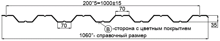 Фото: Профнастил НС35 х 1000 - B (VikingMP E-20-6005-0.5) в Дзержинском