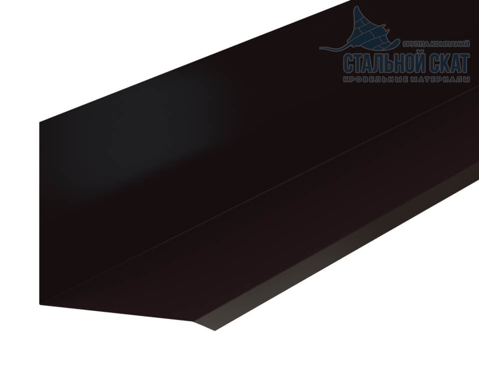 Фото: Планка примыкания верхняя к стене FASTCLICK 150х135х2000 (VALORI-20-DarkBrown-0.5) в 