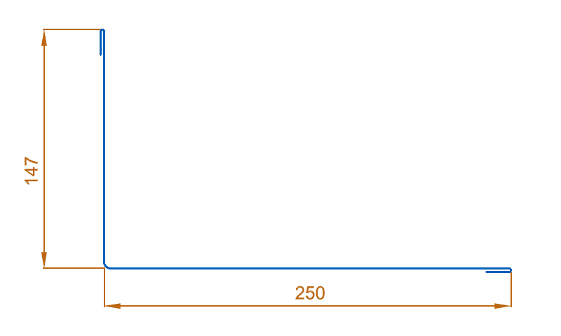 Планка примыкания верхняя 250х147х2000 (ПЭ-01-5005-0.4) в Дзержинском