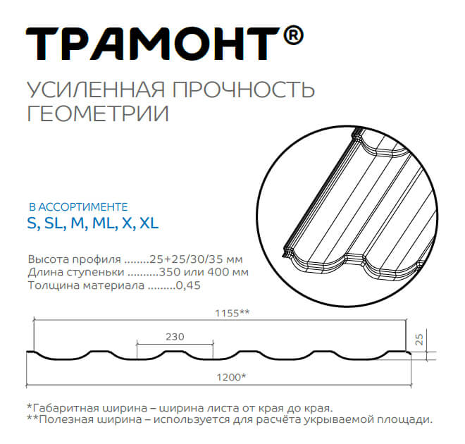 Профиль декоративный Трамонт-M (VikingMP-01-3005-0.45) в Дзержинском