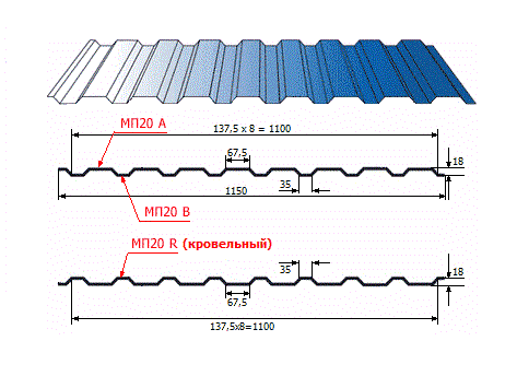 Профнастил МП20 х 1100 - A (ECOSTEEL-01-Мореный дуб-0.5) в Дзержинском