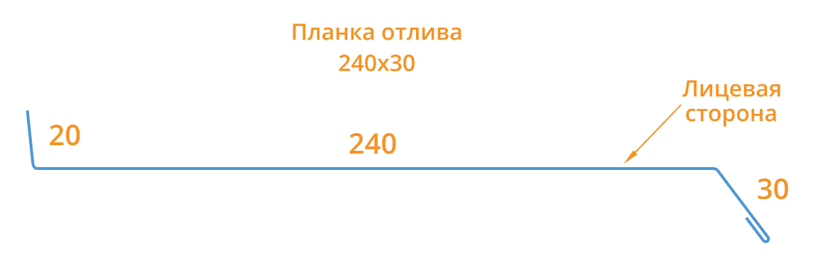Планка отлива 240х30х2000 (ECOSTEEL_T-12-Золотой Орех-0.45) в Дзержинском