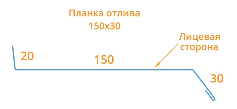 Планка отлива 150х30х2000 (ECOSTEEL_T-01-Сосна-0.5) в Дзержинском