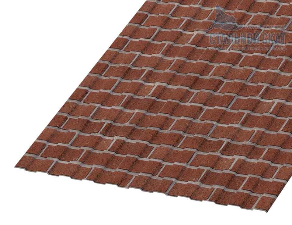 Профнастил С8 х 1150 - A (ECOSTEEL-01-Кирпич-0.5)