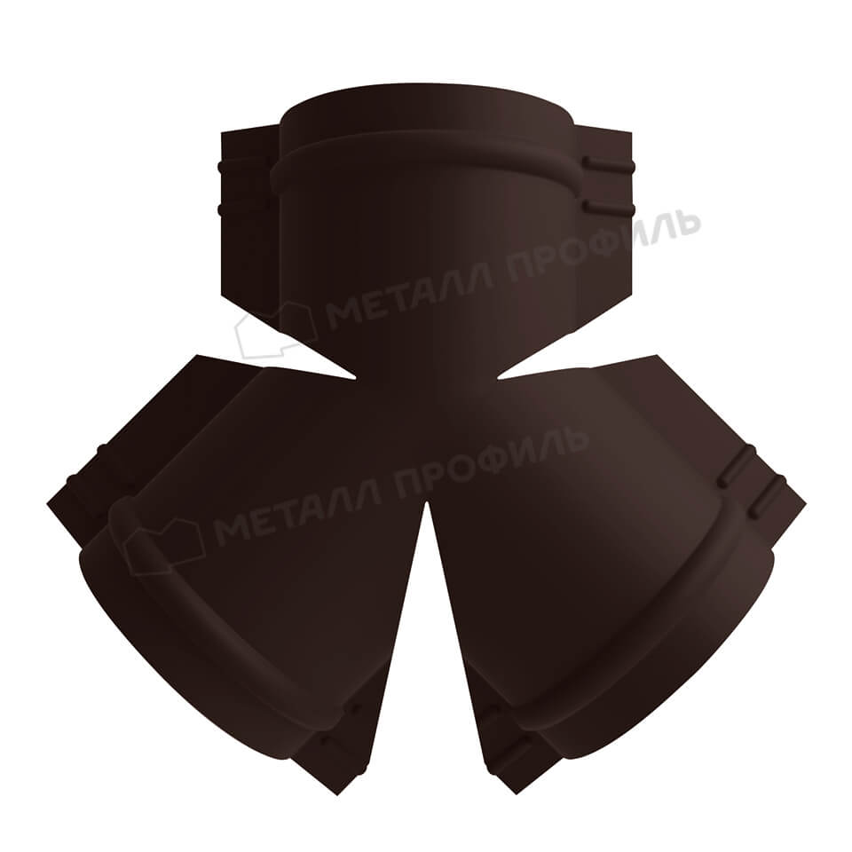 Y-образный тройник для круглого конька R110 (VALORI-20-DarkBrown-0.5)