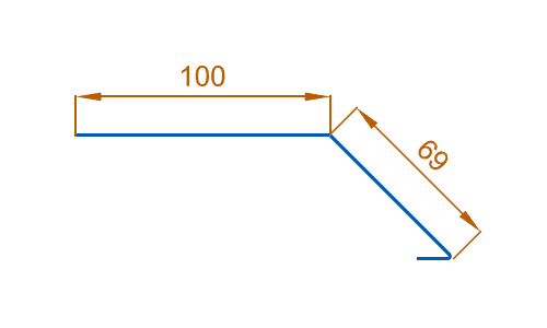 Планка карнизная 100х69х2000 (VikingMP E-20-7016-0.5)