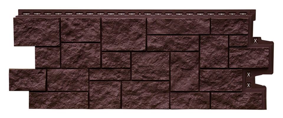Фасадная панель Grand Line Дикий камень Classic шоколадный