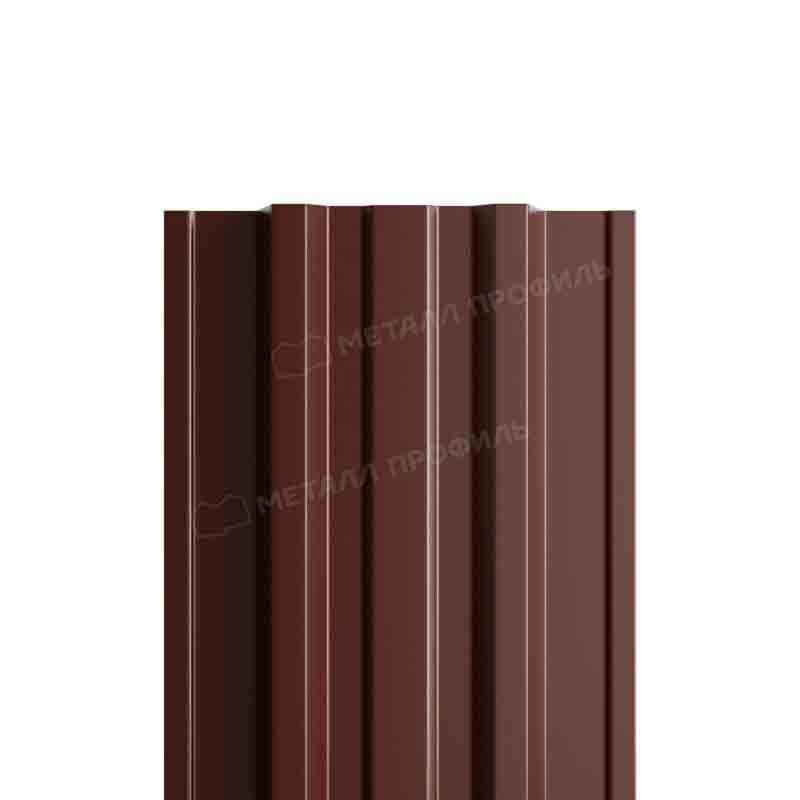 Штакетник металлический МП TRAPEZE-T 16,5х118 Двусторонний (ПЭ_МА_Д-01-8017\8017-0.4±0.08мм).