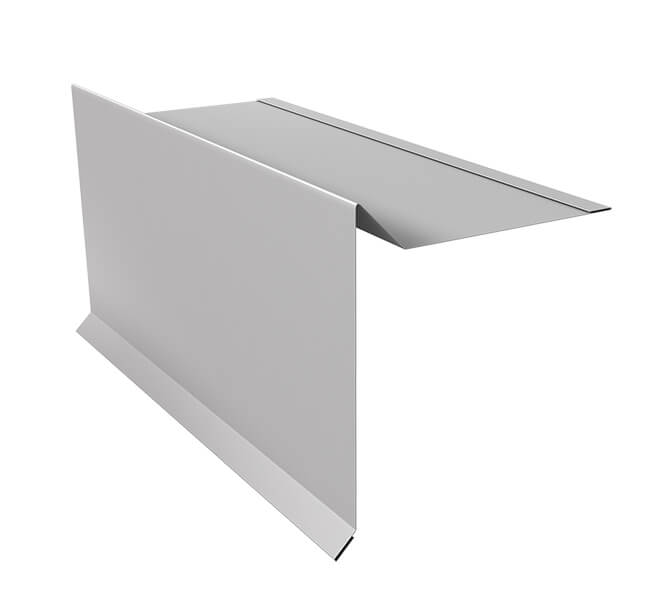 Планка ветровая с отгибом для мягкой кровли 100х20х70 0,5 Satin с пленкой RAL 9003 сигнальный белый 
