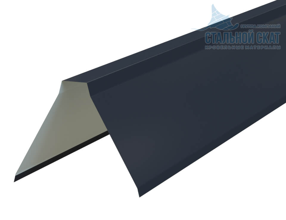 Планка конька плоского 155х155х2000 (VALORI-20-Grey-0.5)
